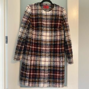 HUGO BOSS WOOL/SILK MIX TWEED COAT